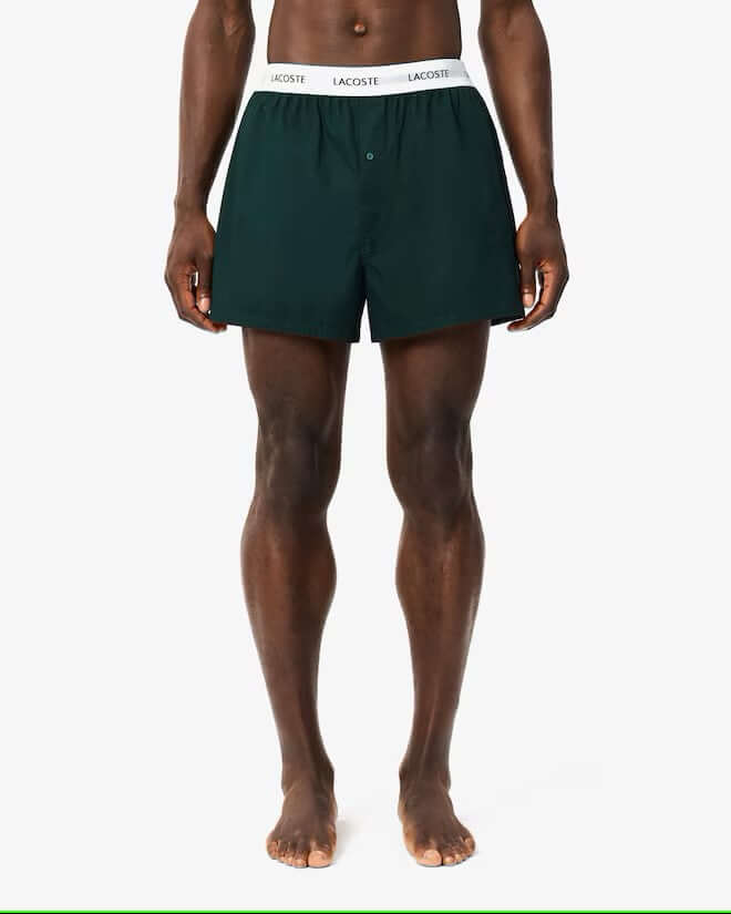 Lacoste 3-Pack Cotton Poplin Boxers Men - Green / Navy Blue / White