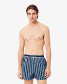 Lacoste Men’s 3-Pack Cotton Poplin Boxers – Blue Underwear
