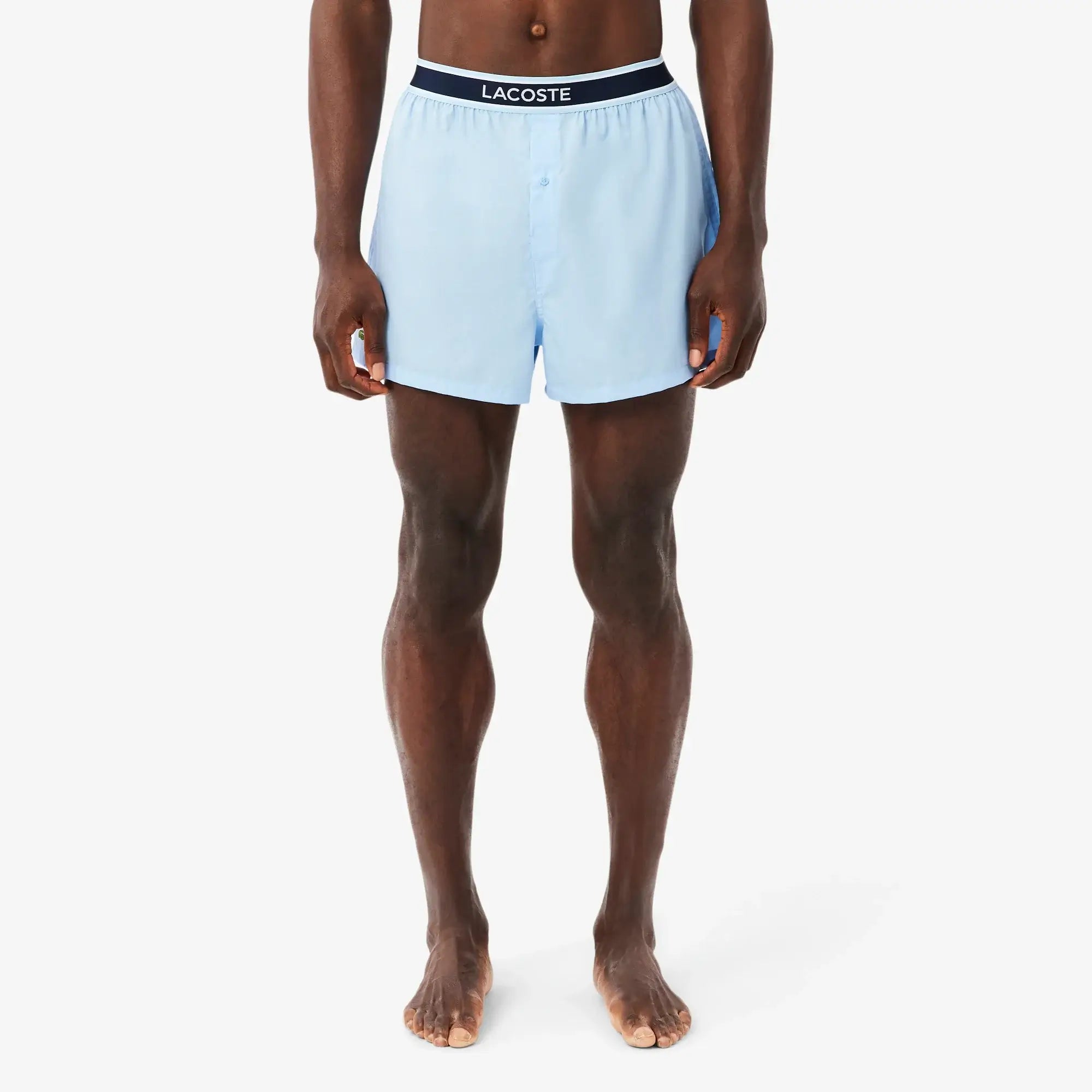 Lacoste Men’s 3-Pack Cotton Poplin Boxers – Blue Underwear