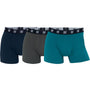 CR7 Men's 3 Pack Cotton Trunks - Blue and Green