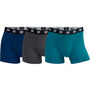 CR7 Men's 3 Pack Microfiber Performance Trunks - Blue with Grey