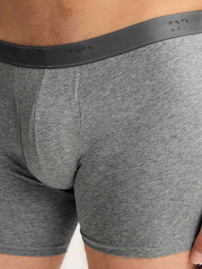 Derek Rose Jack Men’s Pima Cotton Stretch Trunks – Fitted Long Leg, Charcoal