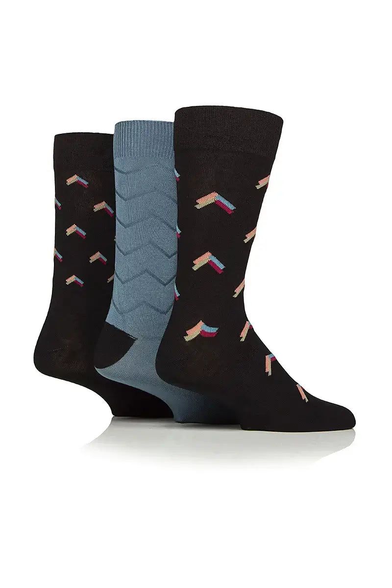 Glenmuir Joshua Men’s 3 Pair Bamboo Socks Gift Box – Munro Rib Argyle, UK 6-11