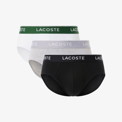 Lacoste Men’s 3-Pack Cotton Stretch Briefs – Comfortable Support Fit