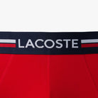 Lacoste Men’s 3-Pack Cotton Briefs - Navy Blue / Grey Chine / Red • W34