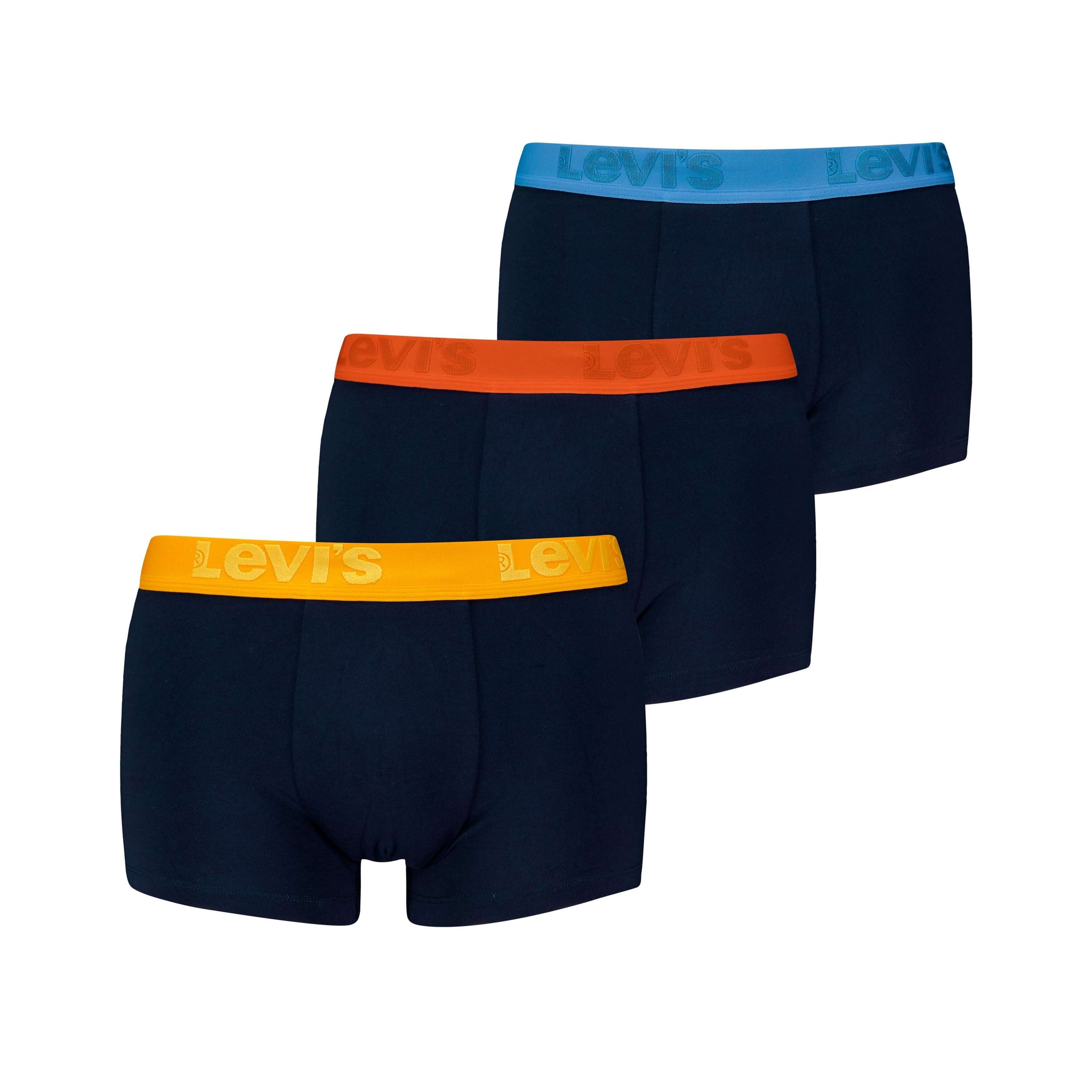 Levi s Premium Cotton Stretch Trunks Black with Yellow Orange Blue Waistbands