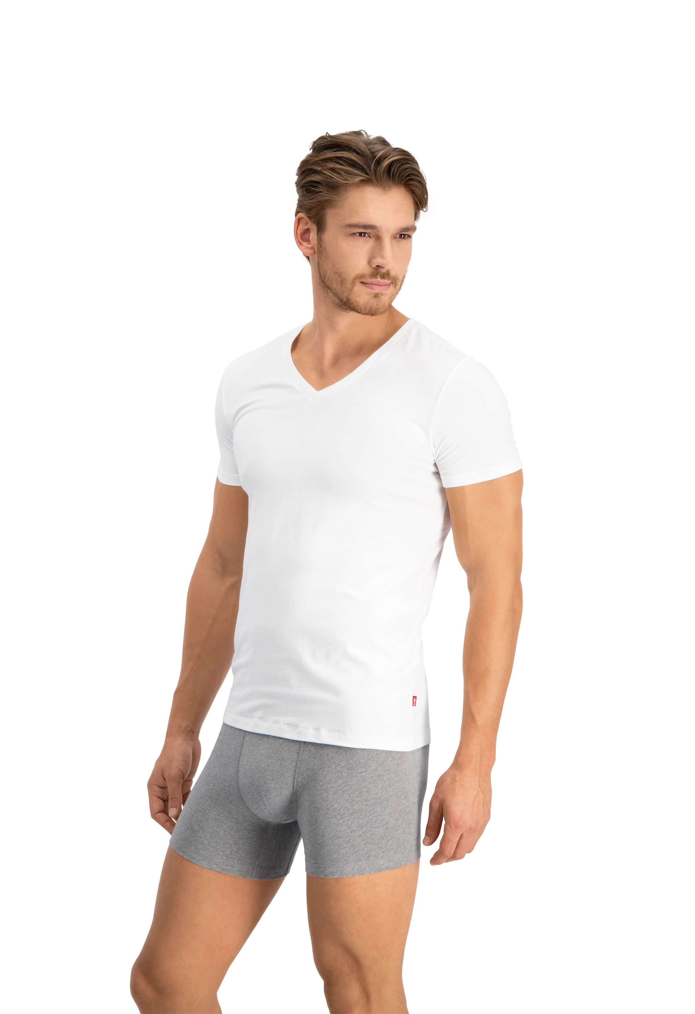Levi's Premium V-Neck T-Shirt 2 Pack for Men - White
