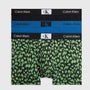 Calvin Klein 3 Pack CK96 Trunks - Blue / Green Print / Black