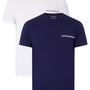 Emporio Armani 2 Pack Crew Neck T-Shirt - White/Eclipse