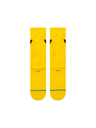 Stance Pikachu Bolt yellow crew socks – back view with tonal lightning bolt design