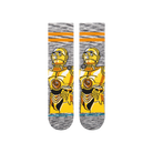 Stance C-3PO gold crew socks flat front showing Star Wars droid design