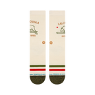 Stance California Republic 2 crew socks in off white – front view of California bear and Est 1850 design