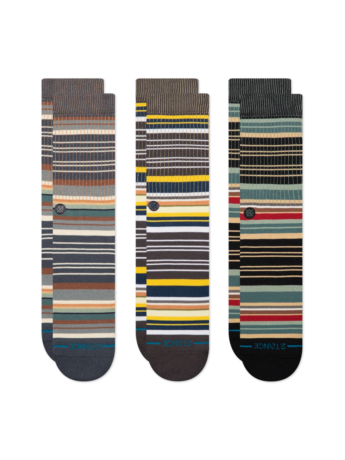 Stance Jorongo 3-pack crew socks multi stripe alternate view