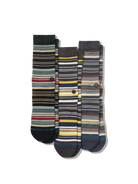 Stance Jorongo three pack striped socks multi colour front view
