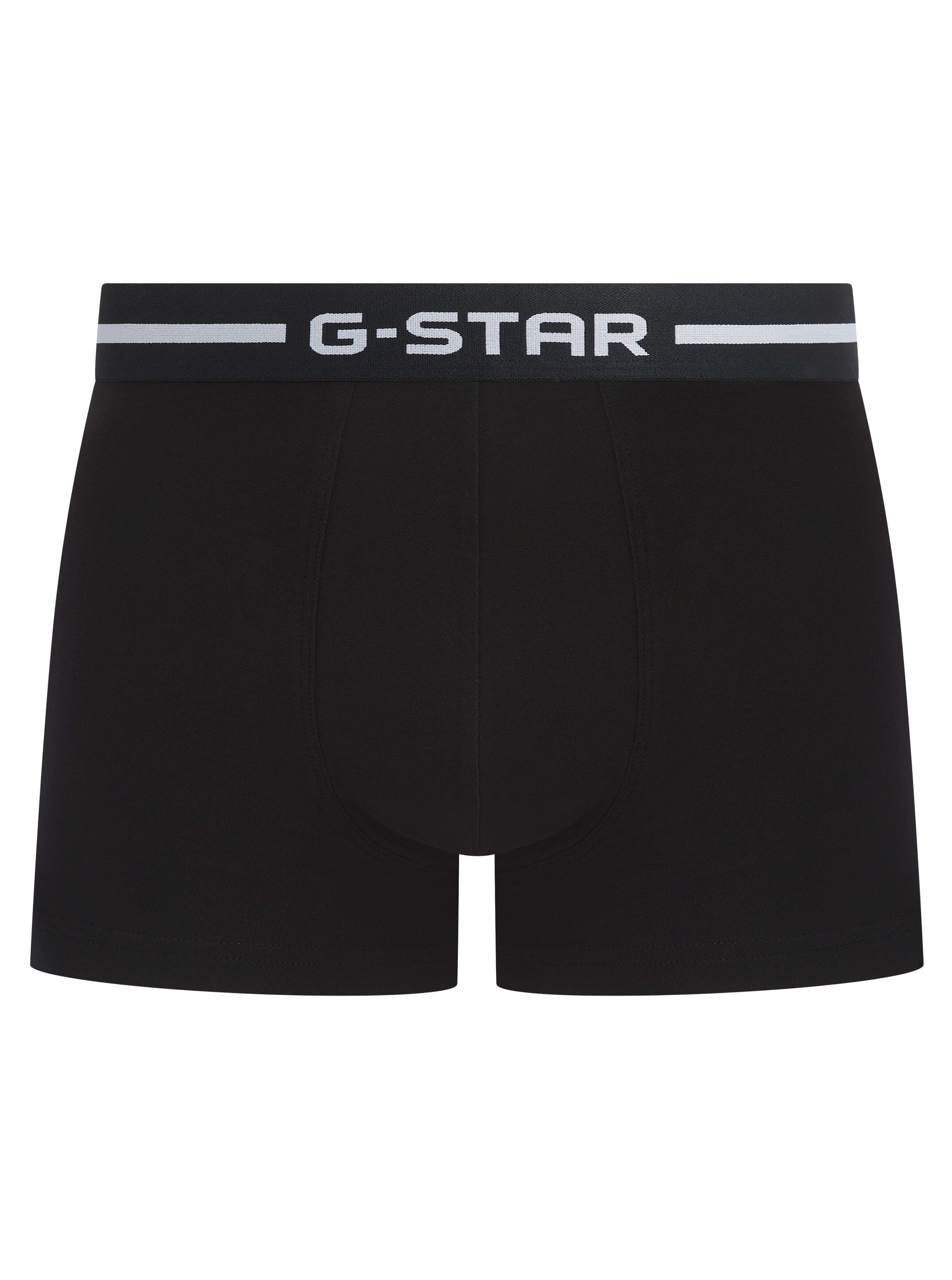 G-Star Men’s 3 Pack Cotton Stretch Trunks – Black, Grey, White