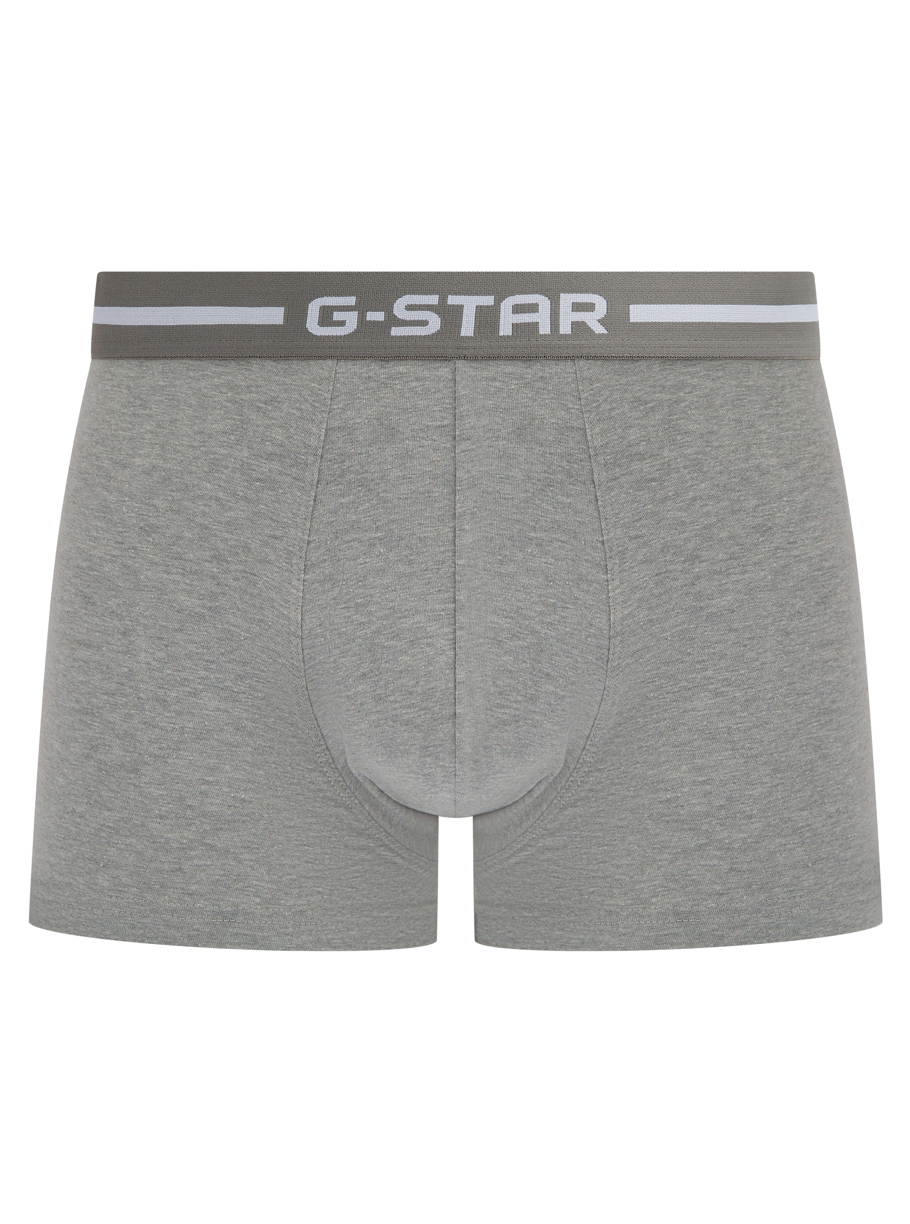 G-Star Men’s 3 Pack Cotton Stretch Trunks – Black, Grey, White