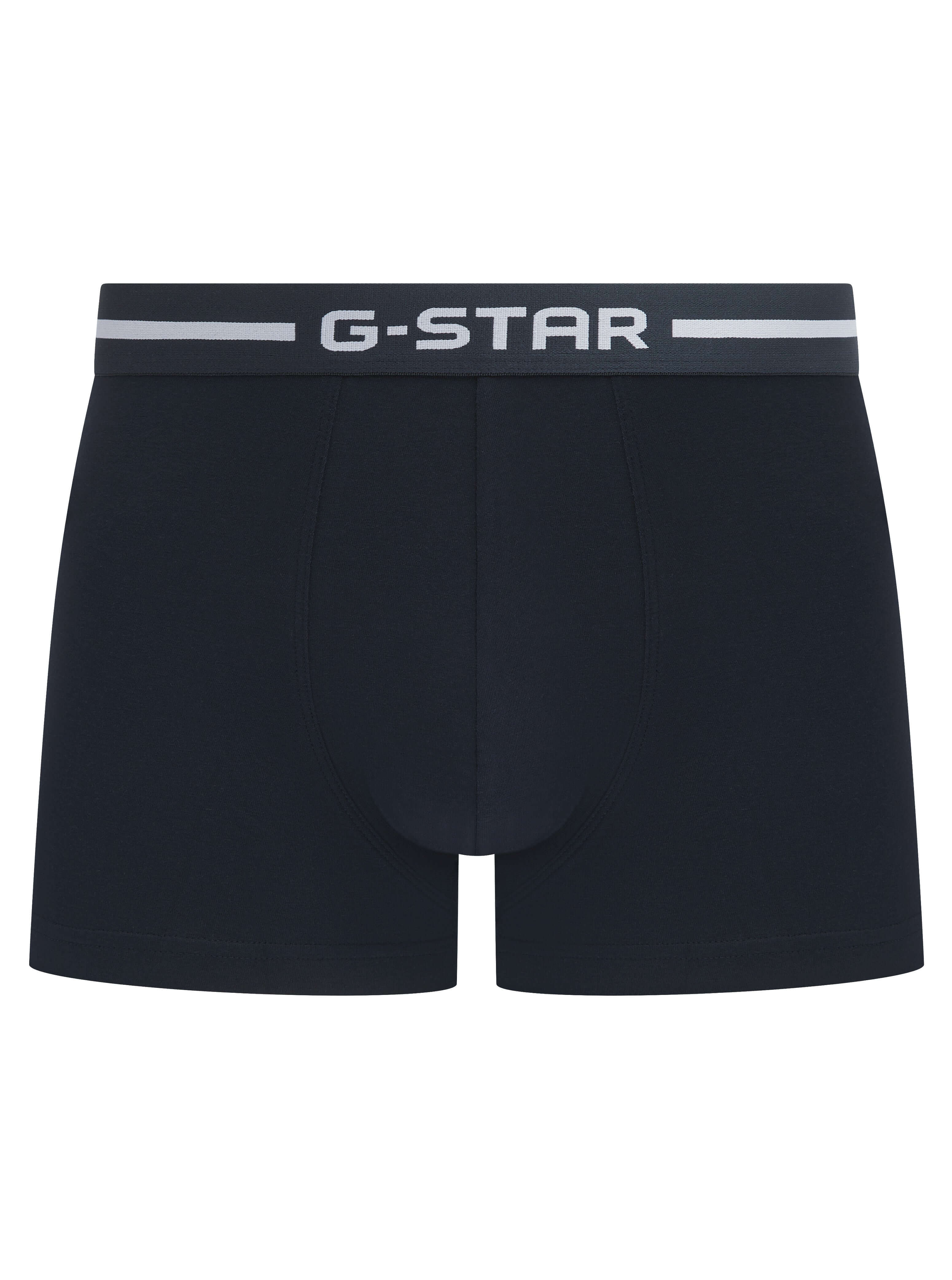 G-Star Men’s 3 Pack Cotton Stretch Trunks – Navy, Denim, Blue | Acre