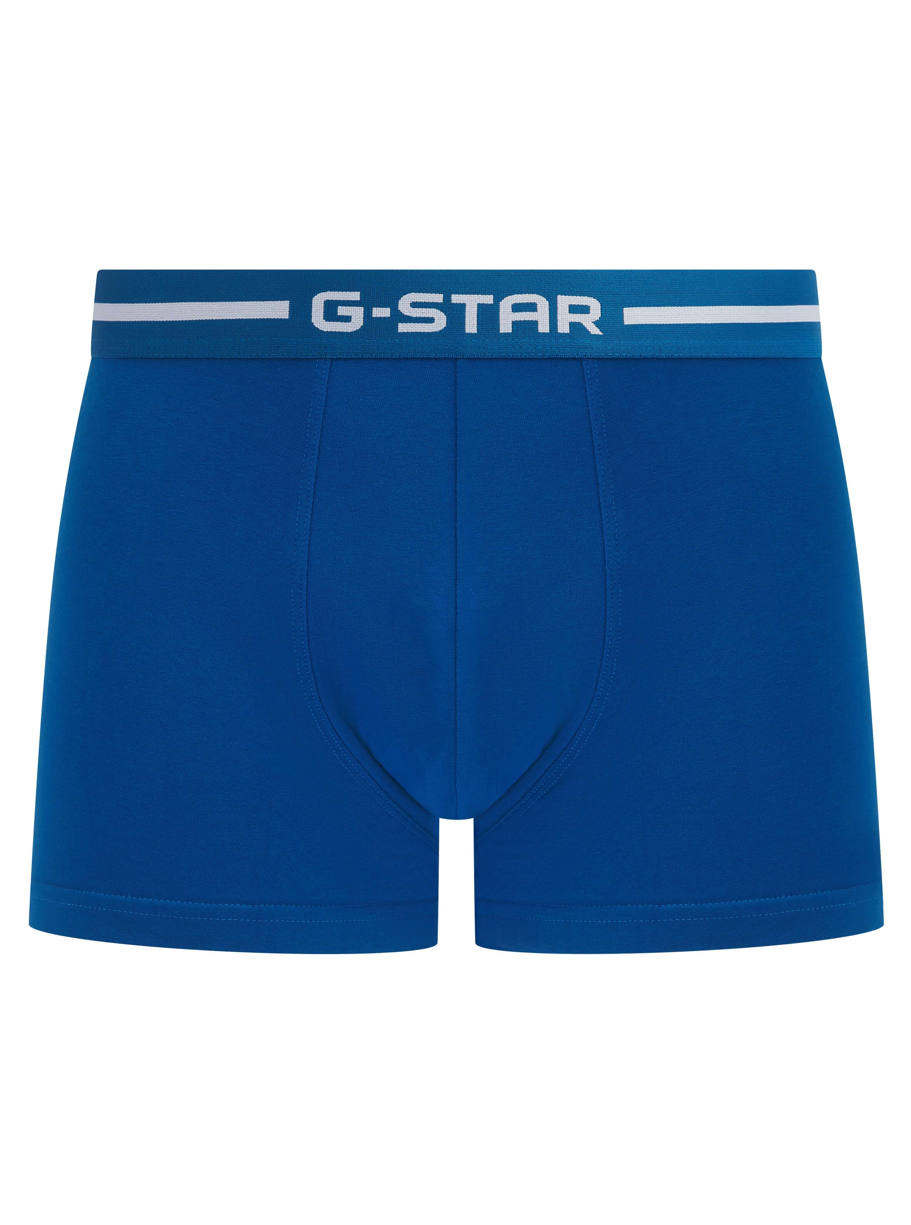 G-Star Men’s 3 Pack Cotton Stretch Trunks – Navy, Denim, Blue | Acre