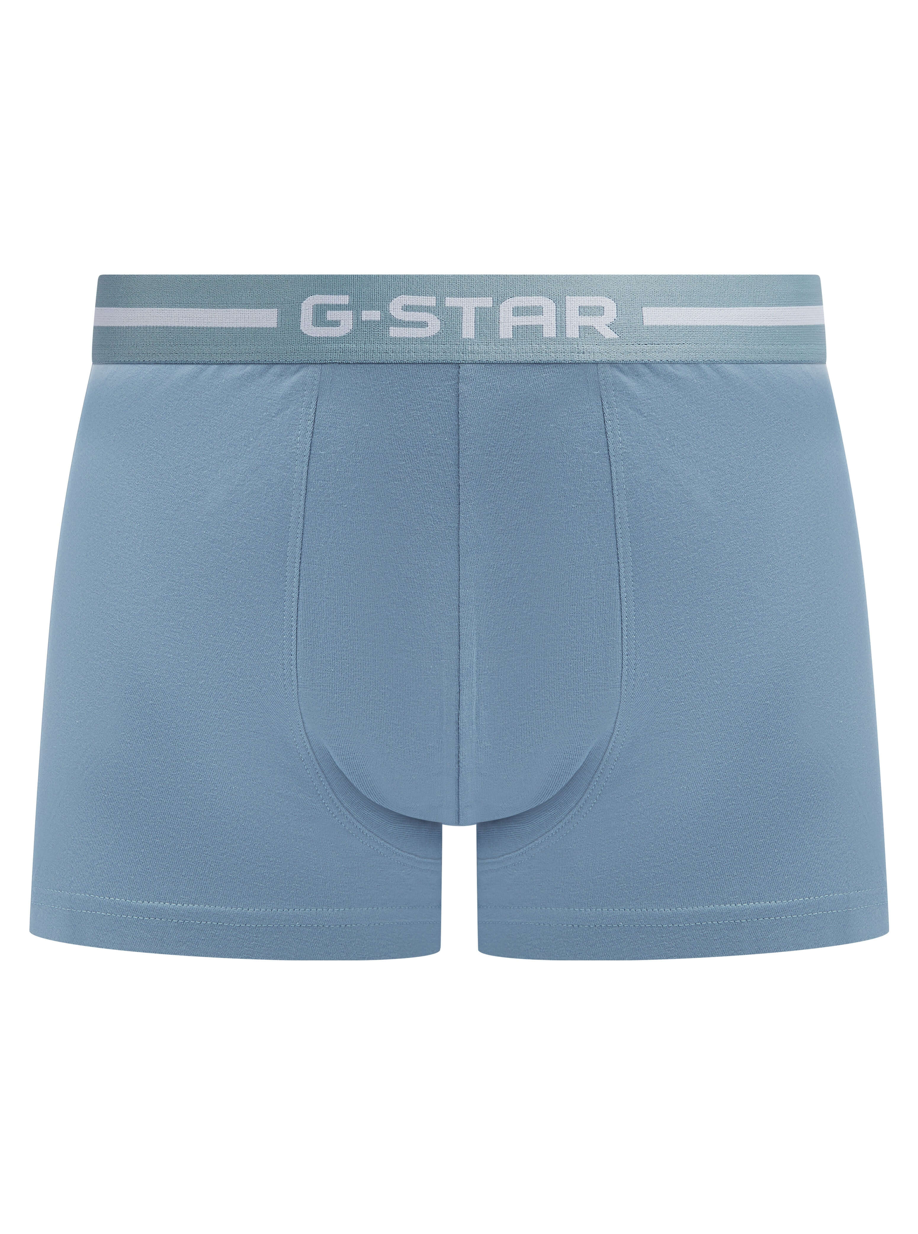 G-Star Men’s 3 Pack Cotton Stretch Trunks – Navy, Denim, Blue | Acre