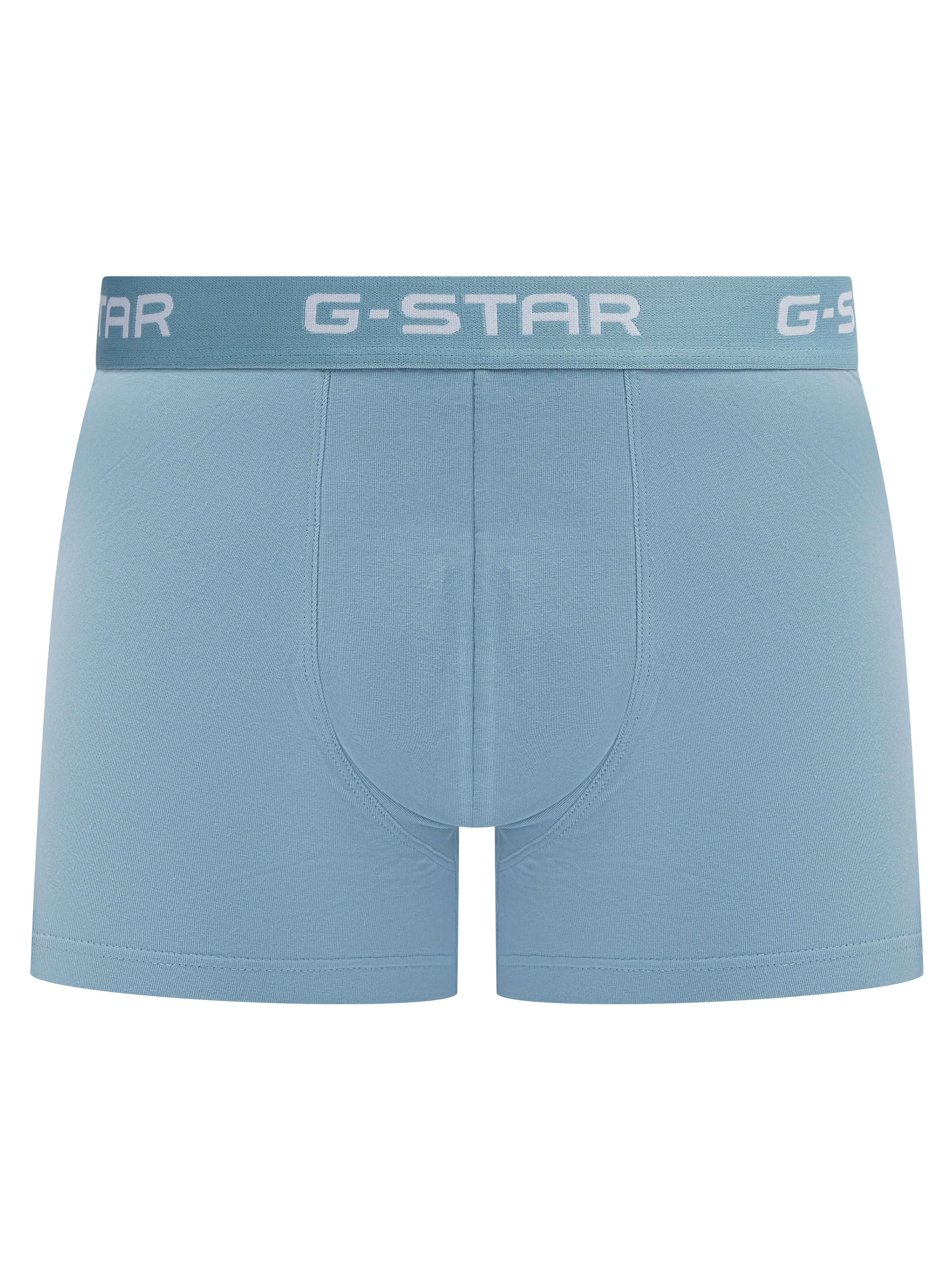 G-Star Men’s 3 Pack Cotton Stretch Trunks – Denim / Blue / Navy