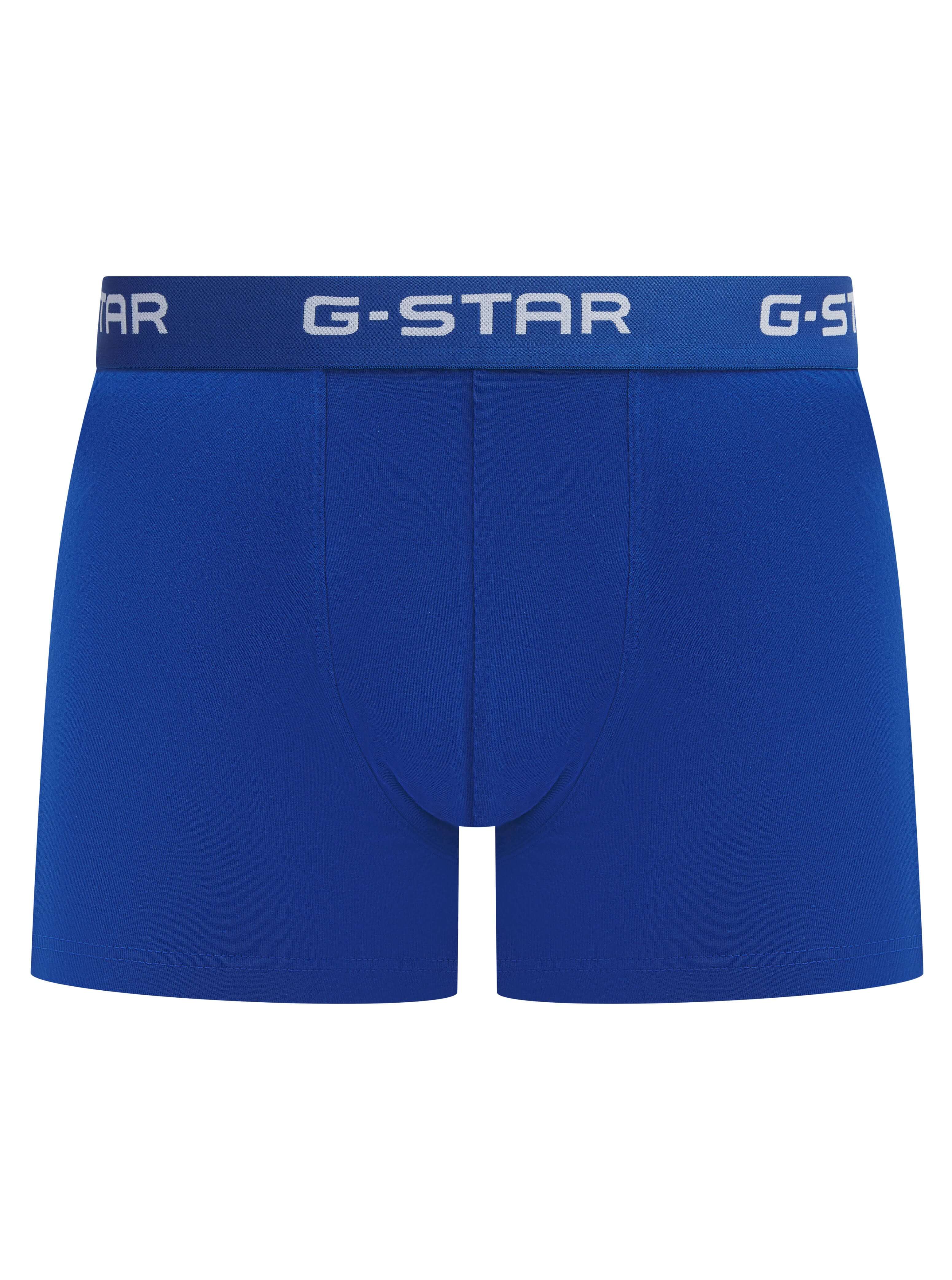 G-Star Men’s 3 Pack Cotton Stretch Trunks – Denim / Blue / Navy