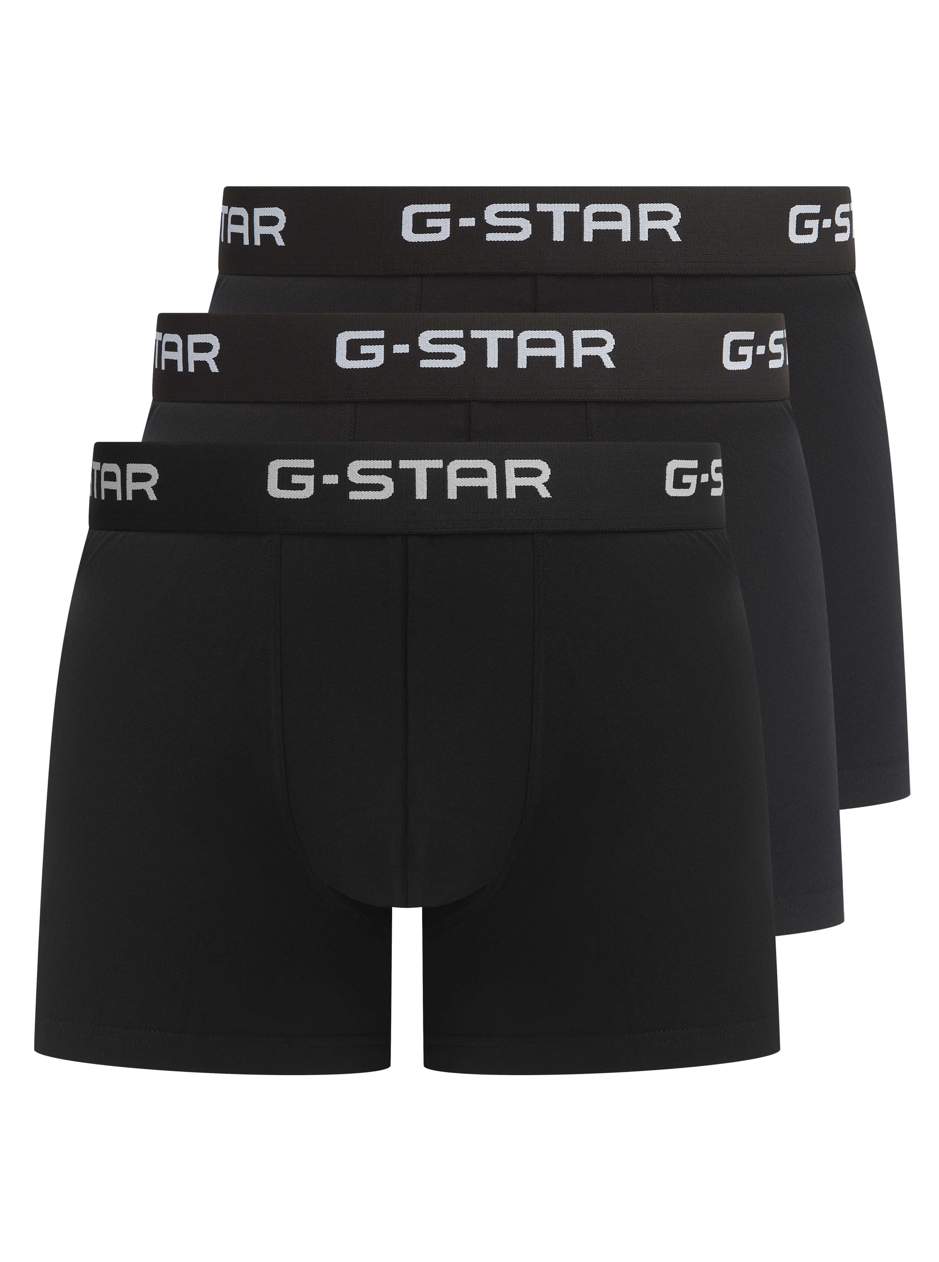 G-Star Men’s 3 Pack Cotton Stretch Trunks – Black