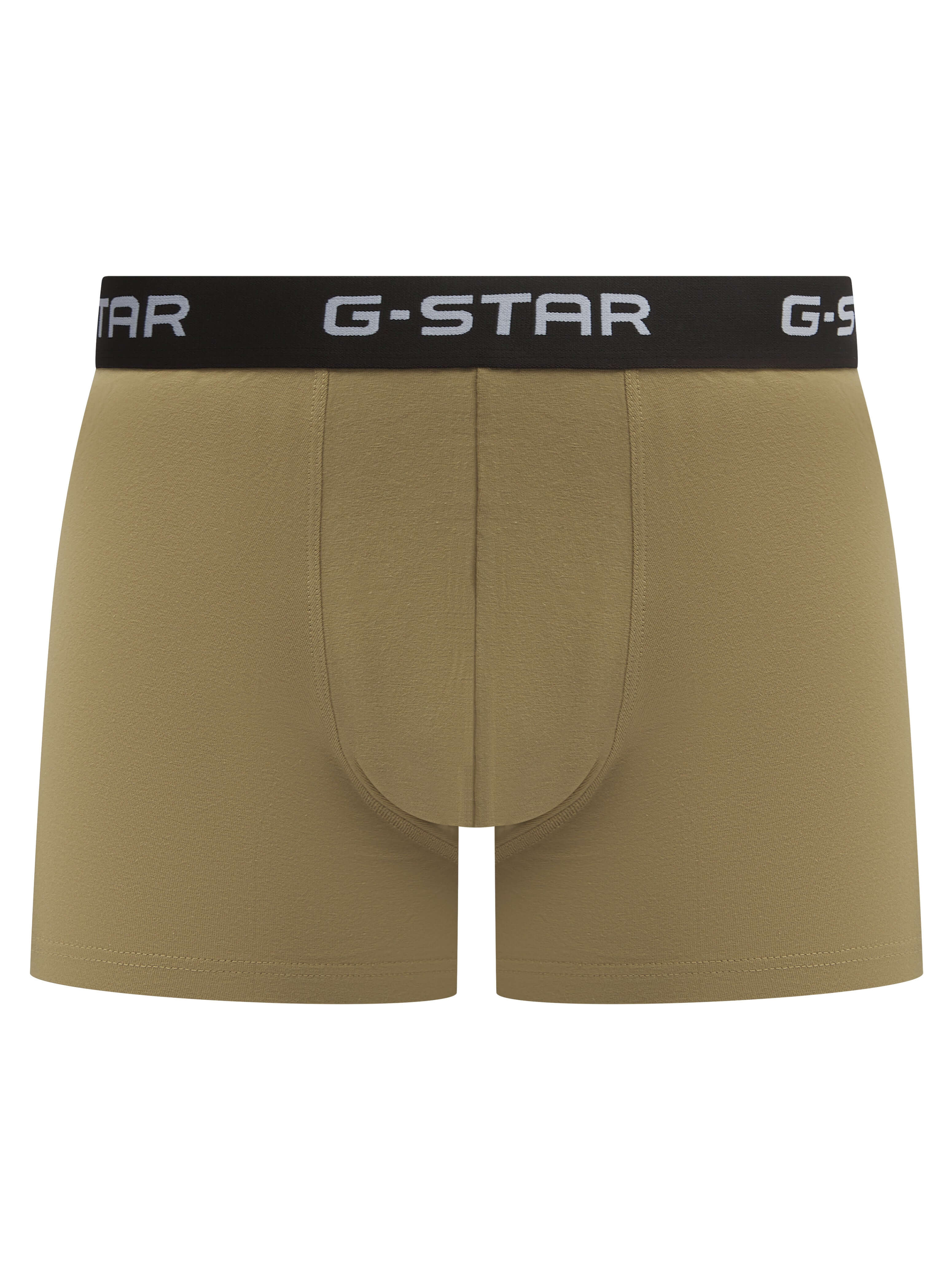 G-Star Men’s 3 Pack Cotton Stretch Trunks – Green / Olive / Black