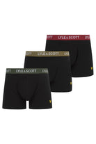 Lyle & Scott 3 Pack Barclay Men's Trunks - Black Multi Waistbands