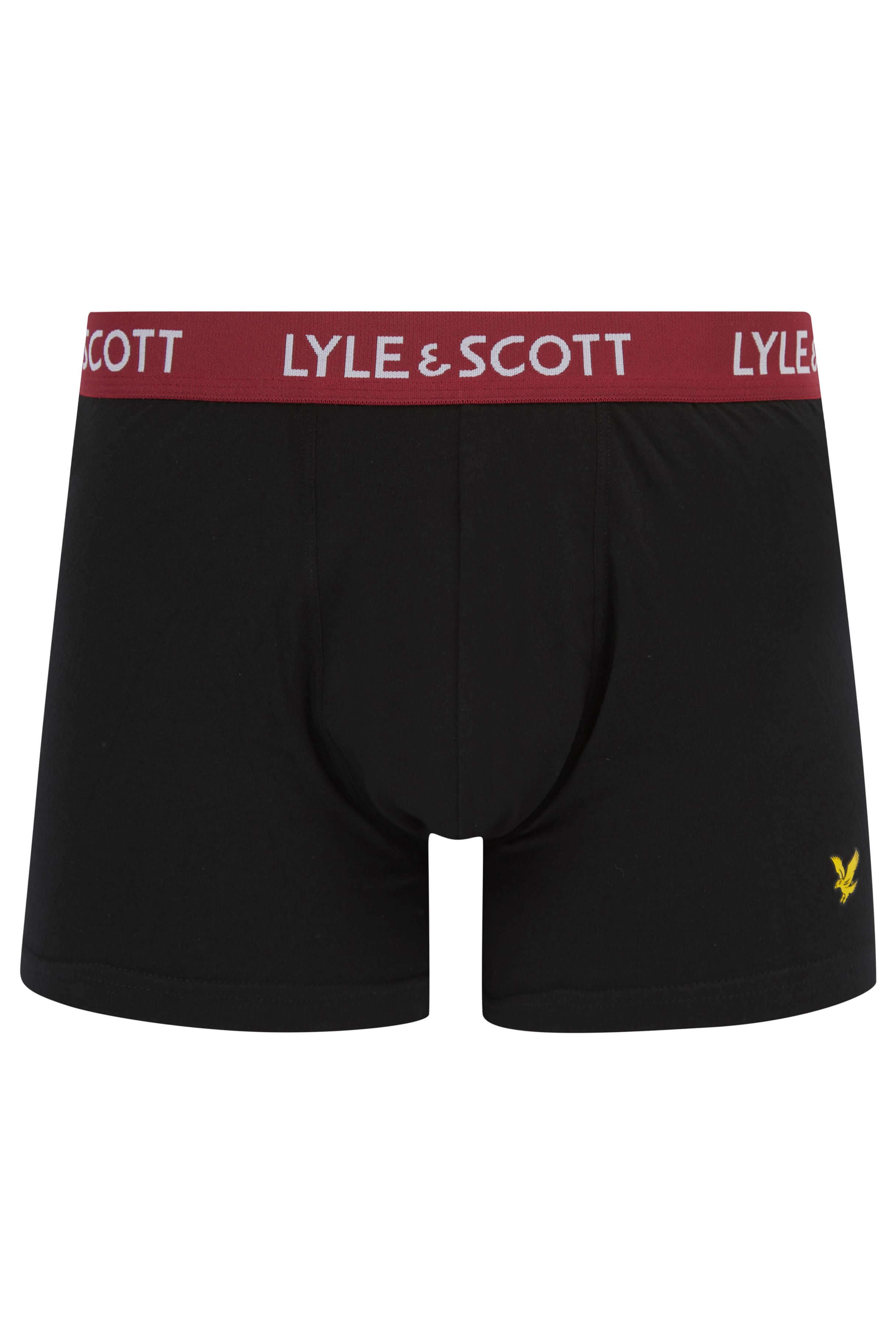 Lyle & Scott 3 Pack Barclay Men's Trunks - Black Multi Waistbands