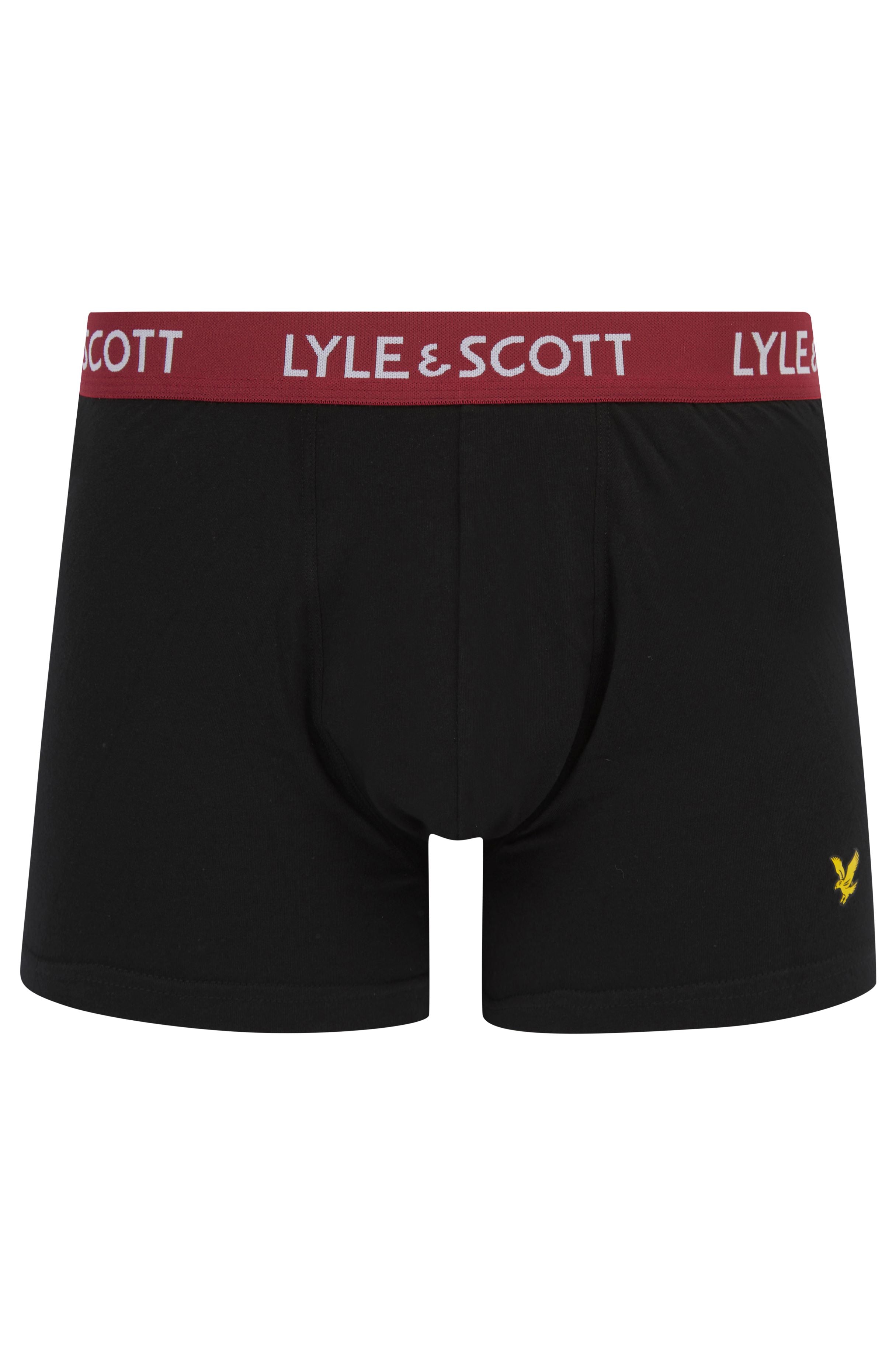 Lyle & Scott 3 Pack Barclay Men's Trunks - Black Multi Waistbands