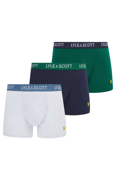 Lyle & Scott 3 Pack Barclay Men's Trunks - Green / White / Navy