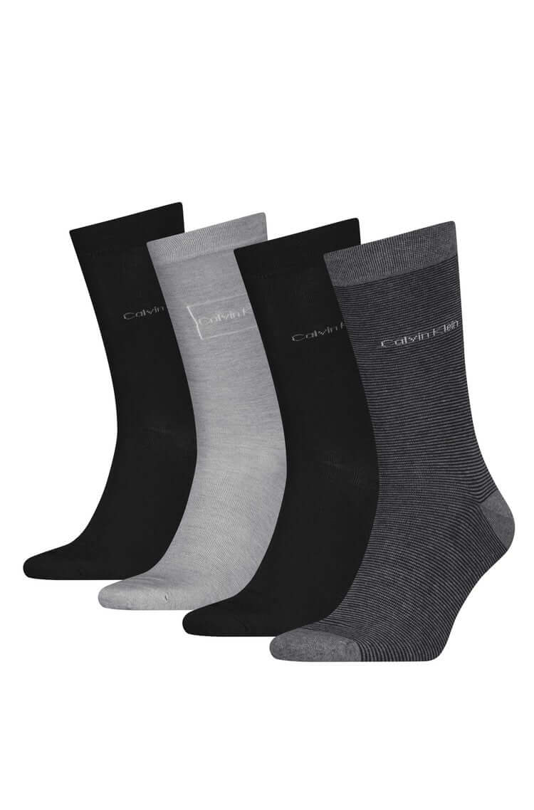 Calvin Klein 4 Pack Logo Cotton Crew Socks Gift Set | Men’s Socks - Gift Boxed