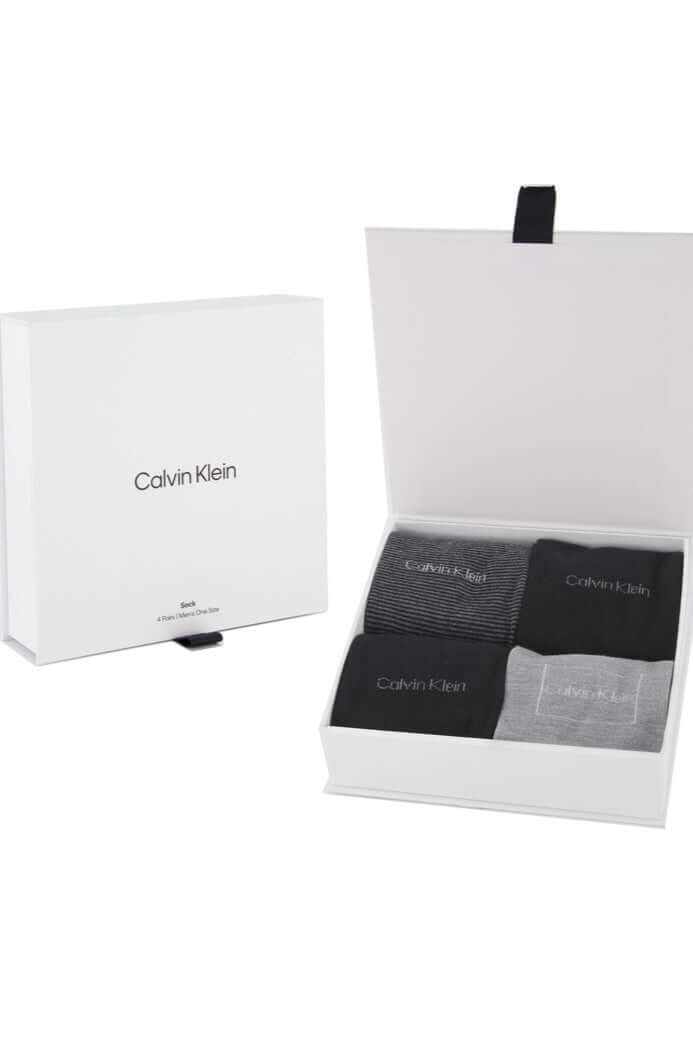 Calvin Klein 4 Pack Logo Cotton Crew Socks Gift Set | Men’s Socks - Gift Boxed