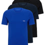 Boss 3 Pack of Crew Neck Underwear T-Shirts In Cotton Jersey - Black/Blue