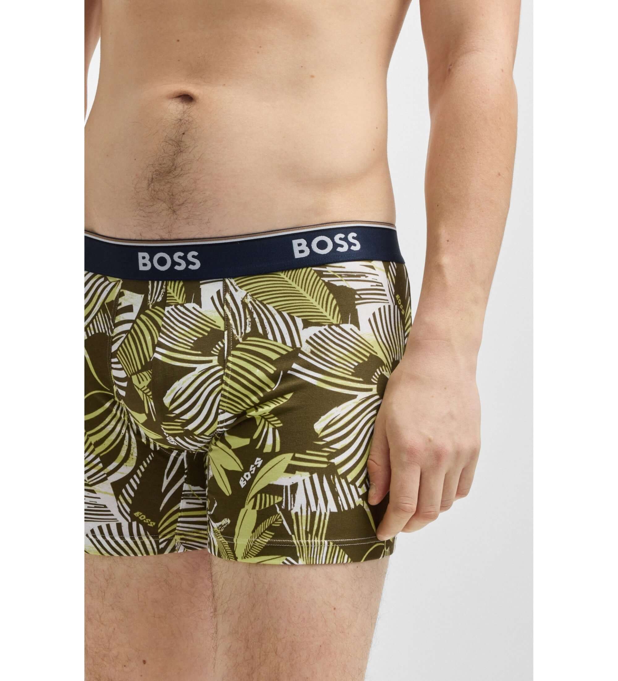 Boss 3 Pack of Stretch Cotton Power Boxer Briefs - Olive / Black / Camo