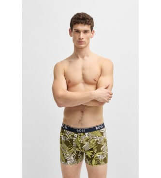 Boss 3 Pack of Stretch Cotton Power Boxer Briefs - Olive / Black / Camo