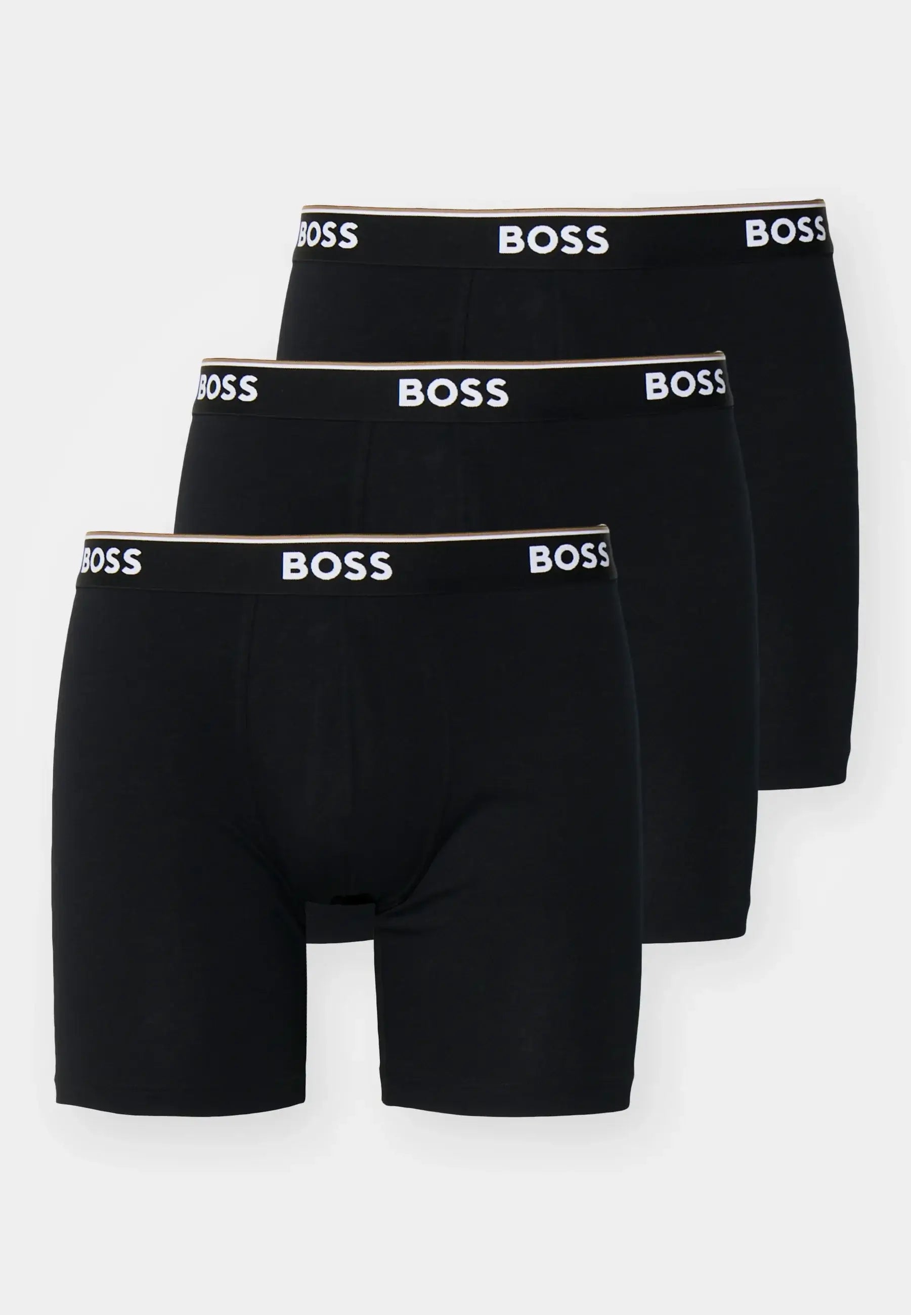 BOSS Men's Long Boxer Briefs – 3 Pack, Black | Stretch Cotton Underwear