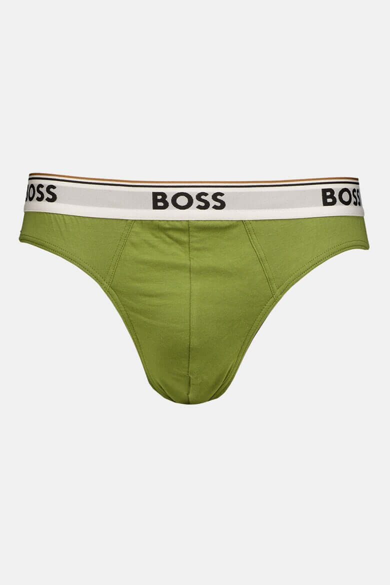 BOSS Men's 3 Pack Stretch Cotton Briefs - Green/Black/Olive