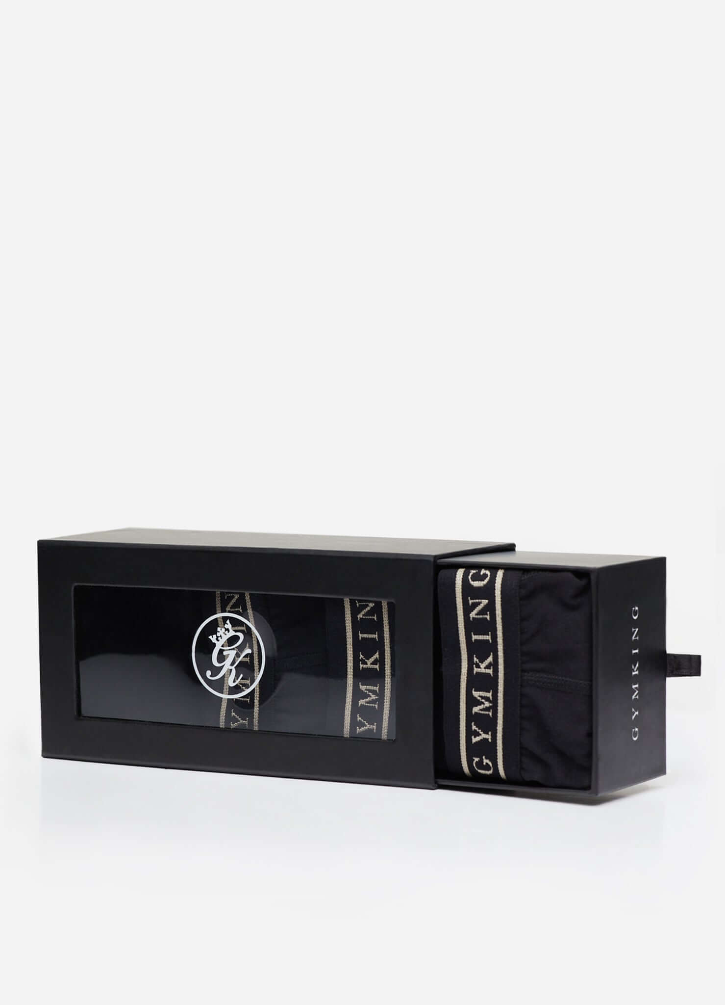 Gym King 3 Pack Men's Boxers, Cotton Stretch Trunks - Black