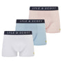 Lyle & Scott Multi Underwear Trunks 3 Pack - Blue/White/Ballet Slipper