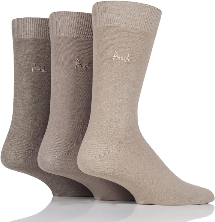 Pringle 3 Pair Endrick Men's Plain Trouser Cotton Rich Socks