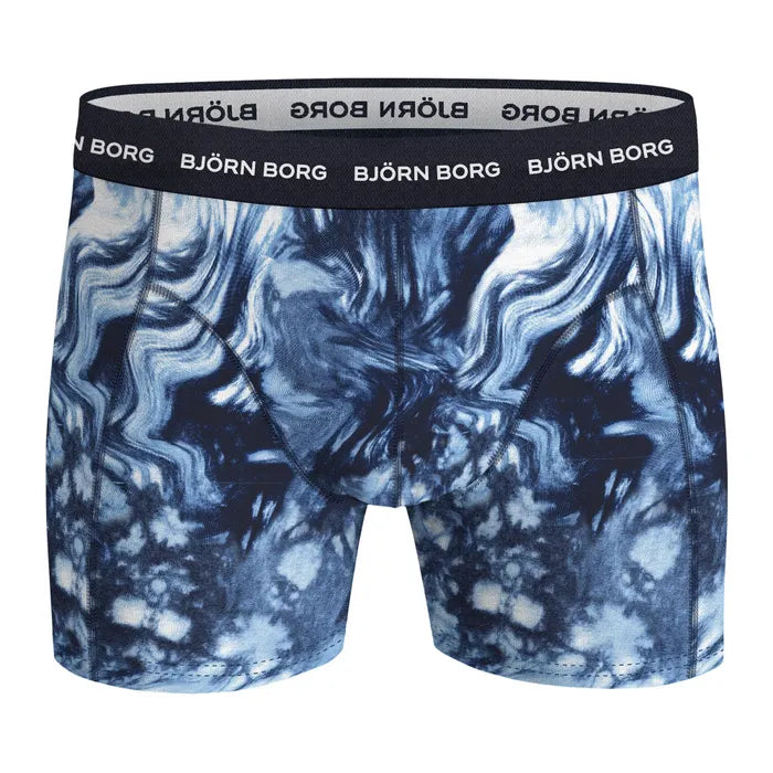 Björn Borg 3 Pack Cotton Stretch Boxers - Blue/Blue Print