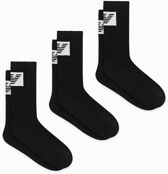 Emporio Armani 3-Pack Men’s Short Socks – Black
