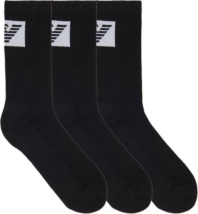 Emporio Armani 3-Pack Men’s Short Socks – Black