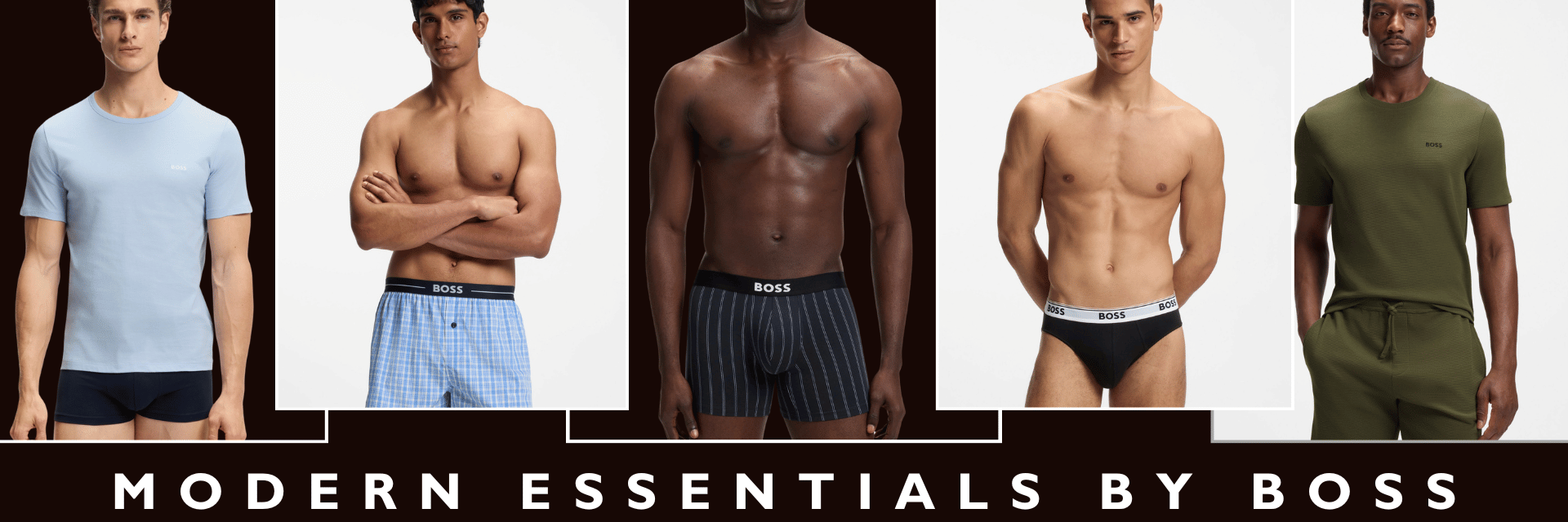 BOSS — Modern Essentials by BOSS
Premium boxers, socks, T-shirts & daily comfort essentials.
