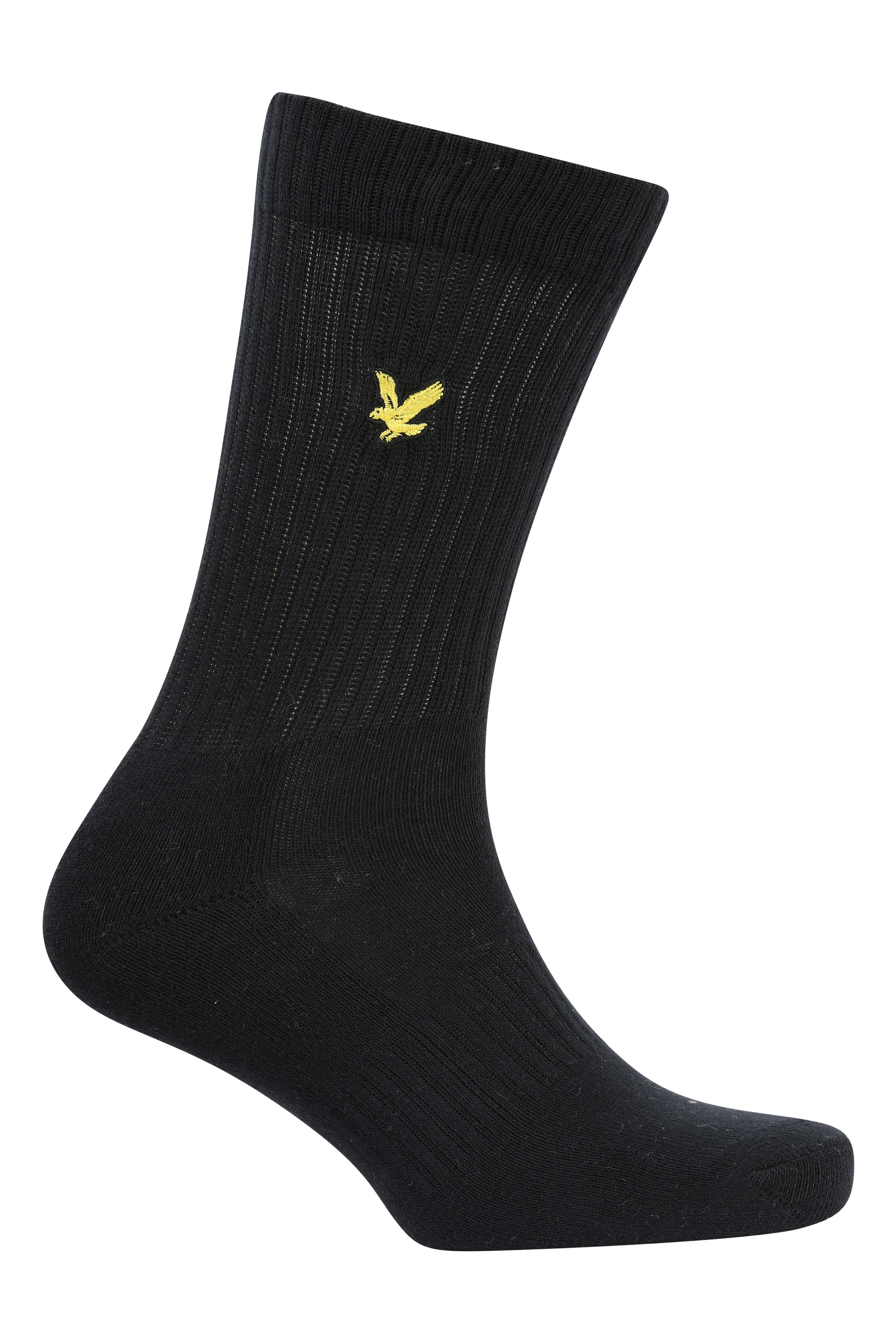 Lyle & Scott Men's 5 Pack Camdyn Sport Socks – Soft Cotton Blend, Black / White
