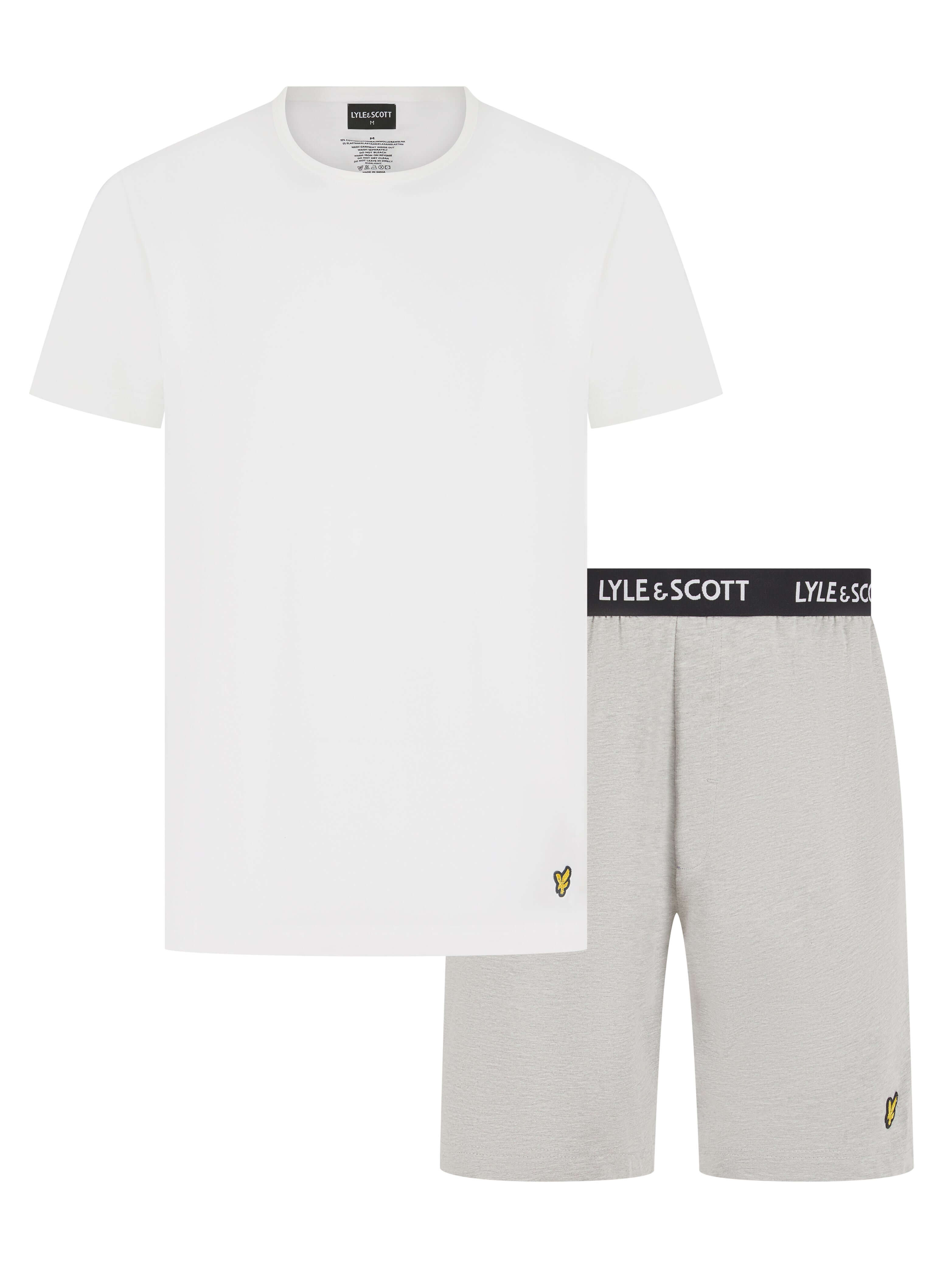 Lyle & Scott Charlie Shorts Lounge Set - Bright White / Grey Marl