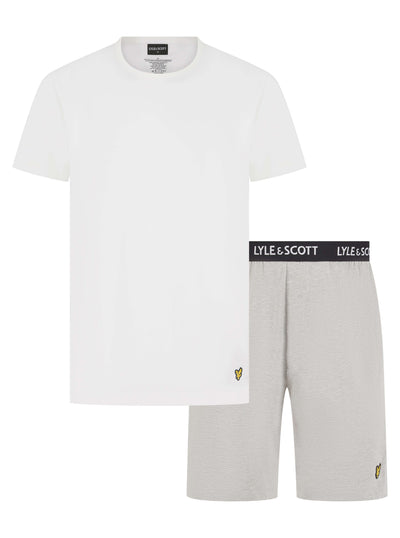 Lyle & Scott Charlie Shorts Lounge Set – White / Grey