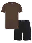 Lyle & Scott Charlie Shorts Lounge Set - Chocolate Brown/Black
