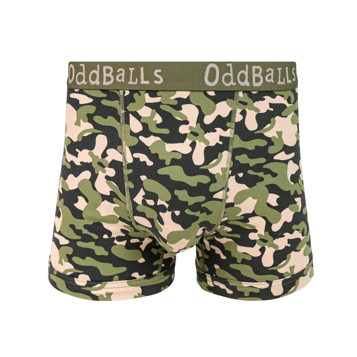 OddBalls Commando Men’s Cotton Boxer Shorts – Camo Print Underwear